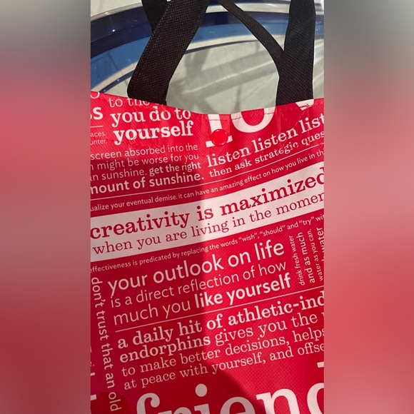 Lululemon red bag “friends are more important then money” - Picture 2 of 7